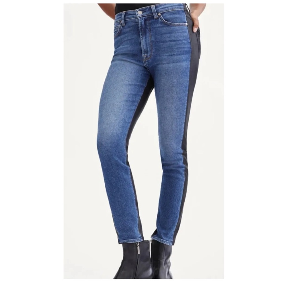 7 For All Mankind: High Waist Ankle Skinny 50/50 Coated - Size 27